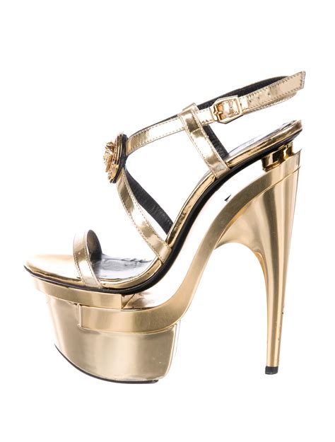 versace medusa band platform sandals